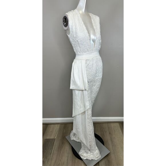 Michael Costello Collection Lilly Sleeveless Lace Jumpsuit Size US2 $980 - Picture 10 of 11